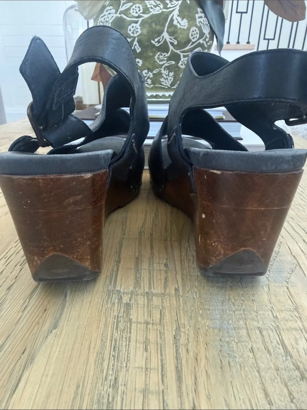 Dansko Women's Authentic Open-Toe Wooden Wedge Sandals size 38